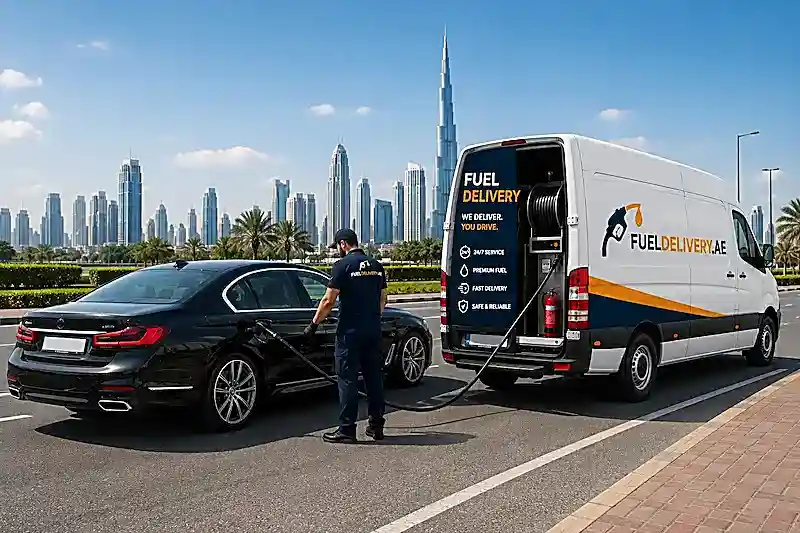 Mobile Fuel Delivery to a Roadside Car in Dubai