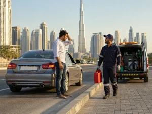 Running Out of Fuel in Downtown Dubai – roadside fuel assistance for a stranded car