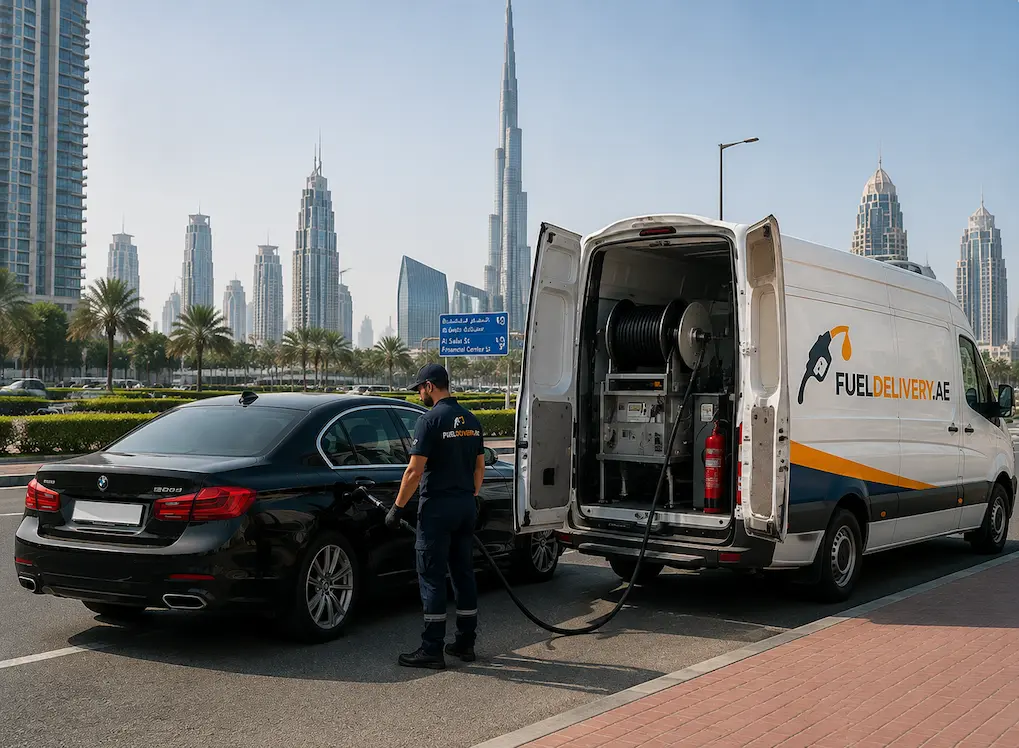 Mobile fuel delivery service covering all major areas across Dubai.