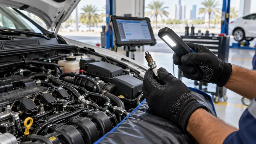 Spark plug inspection for a car suddenly using more petrol.
